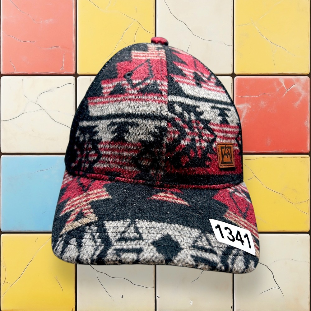 Avalanche Southwestern Aztec Trucker Hat Mens Wool Gorpcore Snapback Black Red